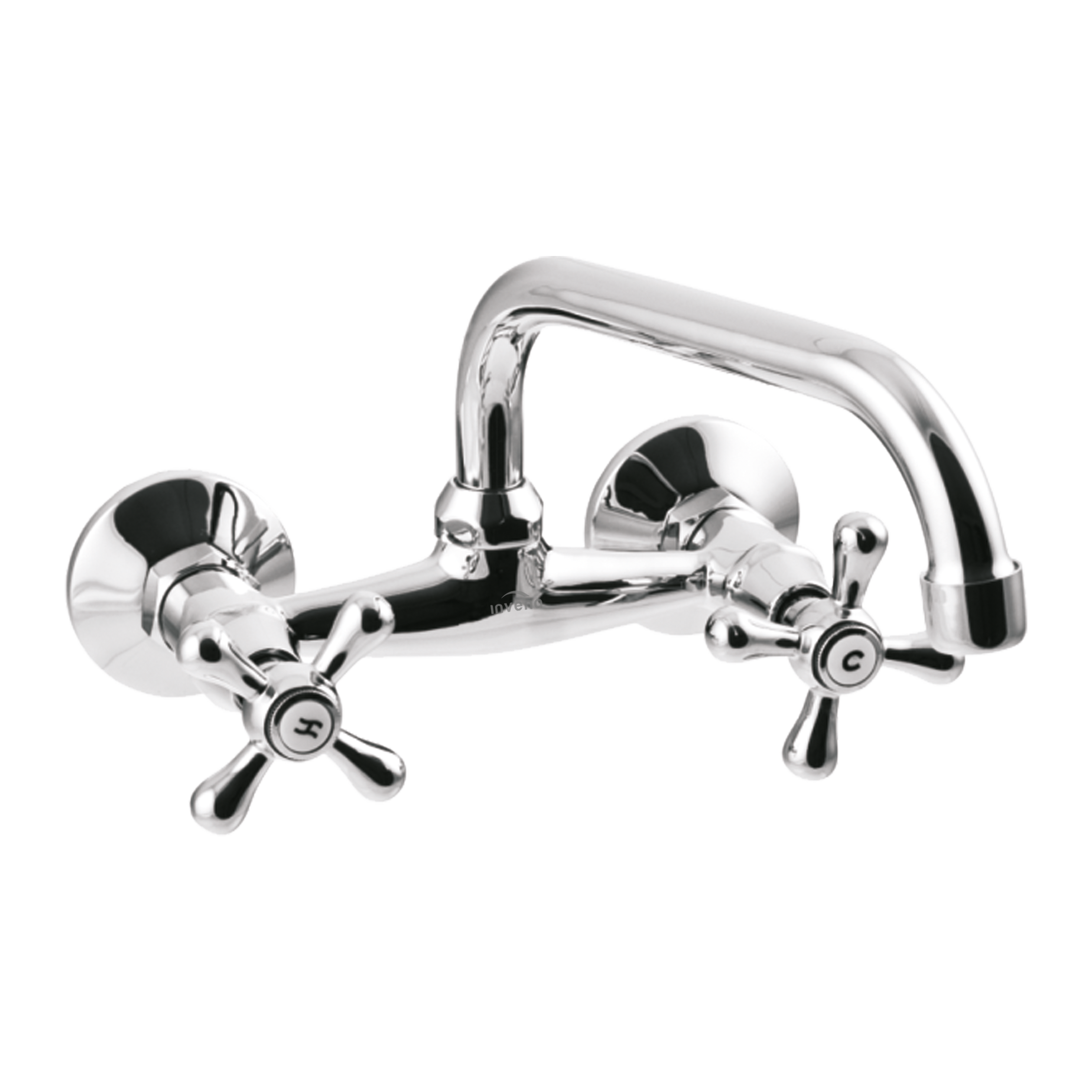 Invena Roma grifo de cocina a pared cromo BC-25-00S