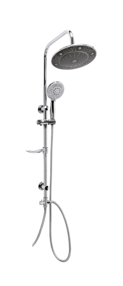 Invena Socho conjunto de ducha a pared con rociador con efecto lluvia cromo AU-59-001