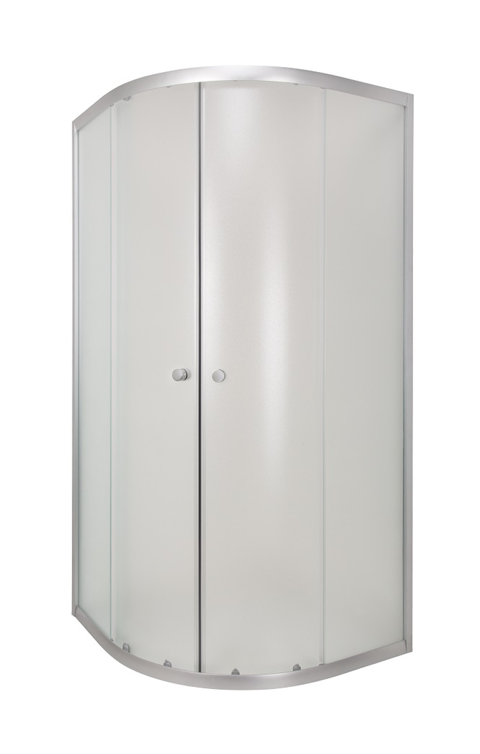 Invena Vitoria cabina de ducha 80x80 cm semicircular satinado brillo/vidrio mateado AK-49-186