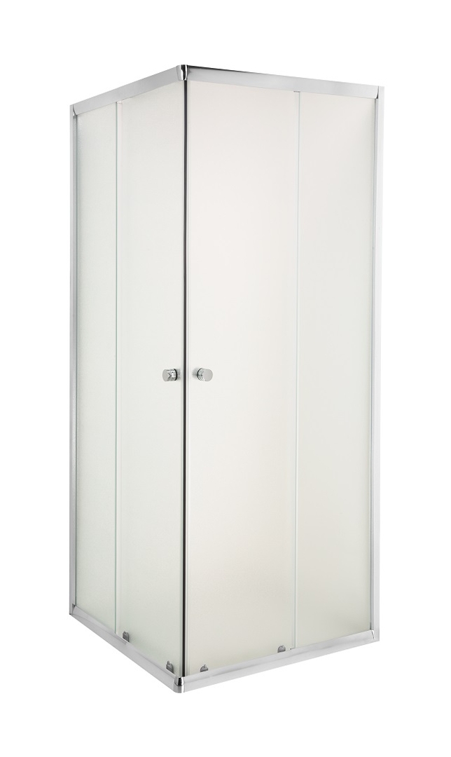 Invena Parla cabina de ducha 80x80 cm cuadrada cromo brillo/vidrio mateado AK-48-181