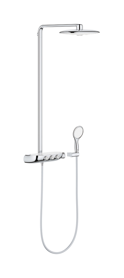Grohe Rainshower conjunto de ducha a pared con termostato con rociador con efecto lluvia StarLight Chrome 26250LS0