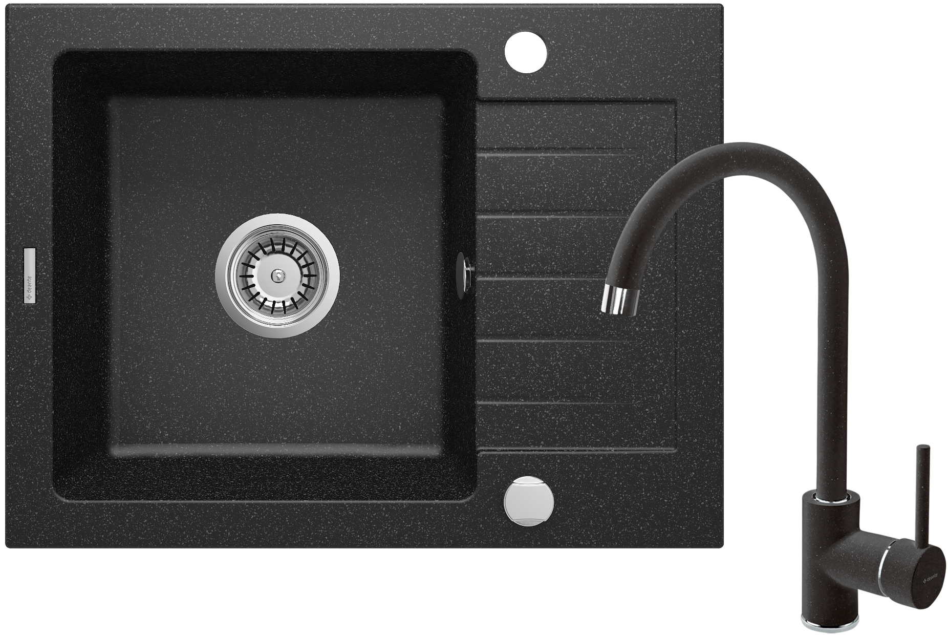 Deante Zorba fregadero con grifo grafito/grafito ZQZA211A