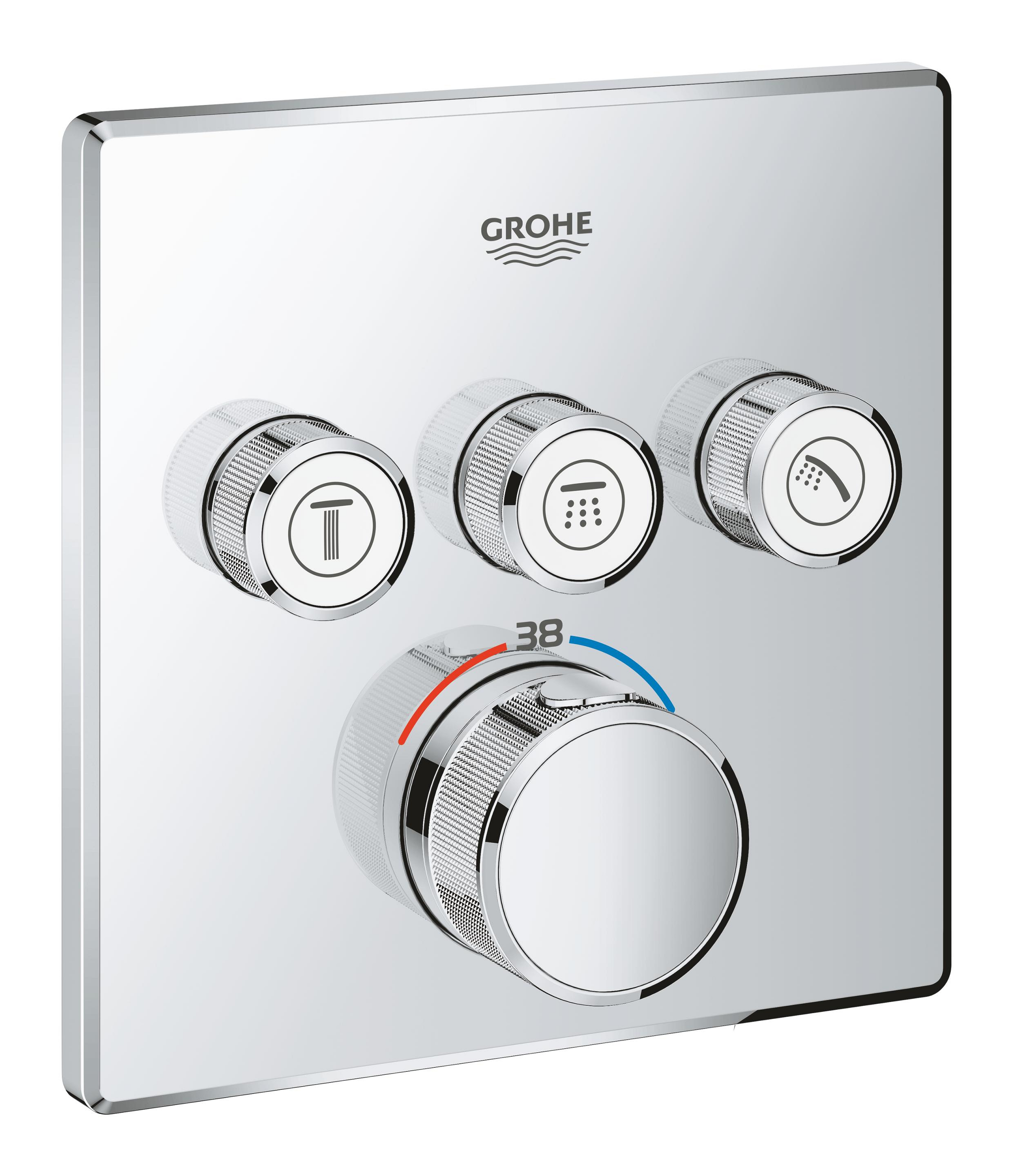 Grohe Grohtherm SmartControl grifo de bañera y ducha empotrado con termostato StarLight Chrome 29126000