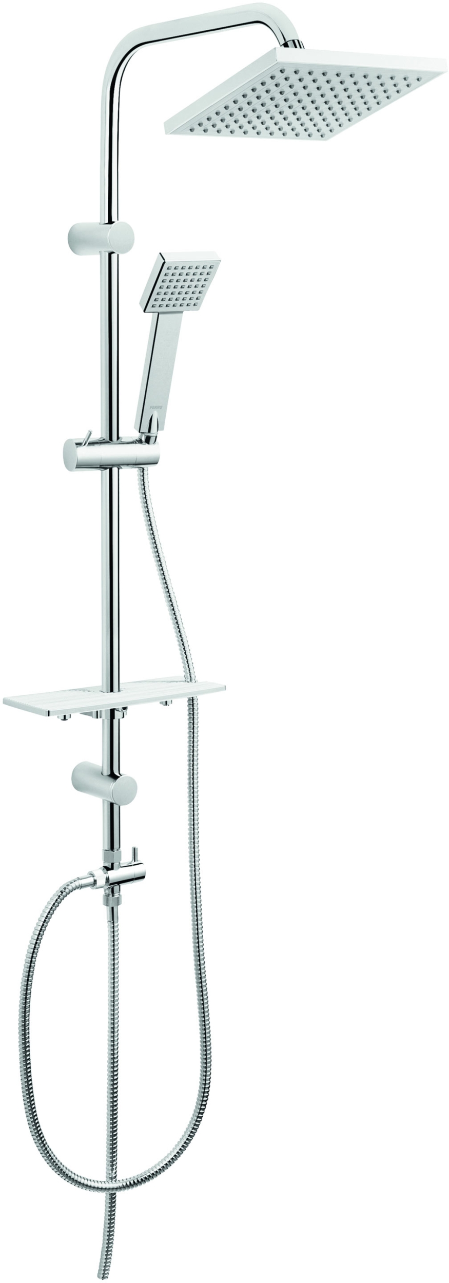 Ferro Squerto Lux conjunto de ducha a pared con rociador con efecto lluvia cromo NP24