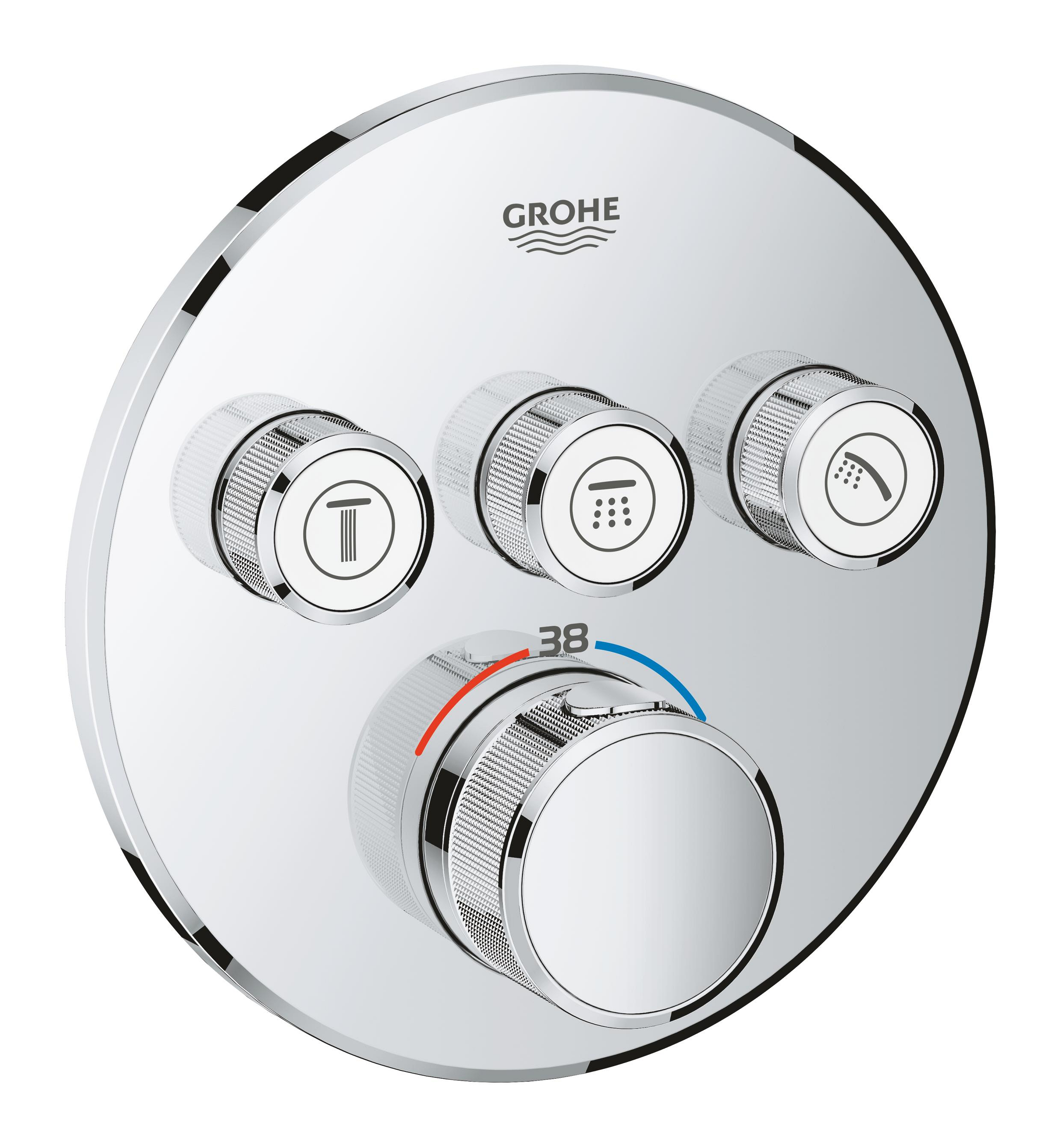 Grohe Grohtherm SmartControl grifo de bañera y ducha empotrado con termostato StarLight Chrome 29121000
