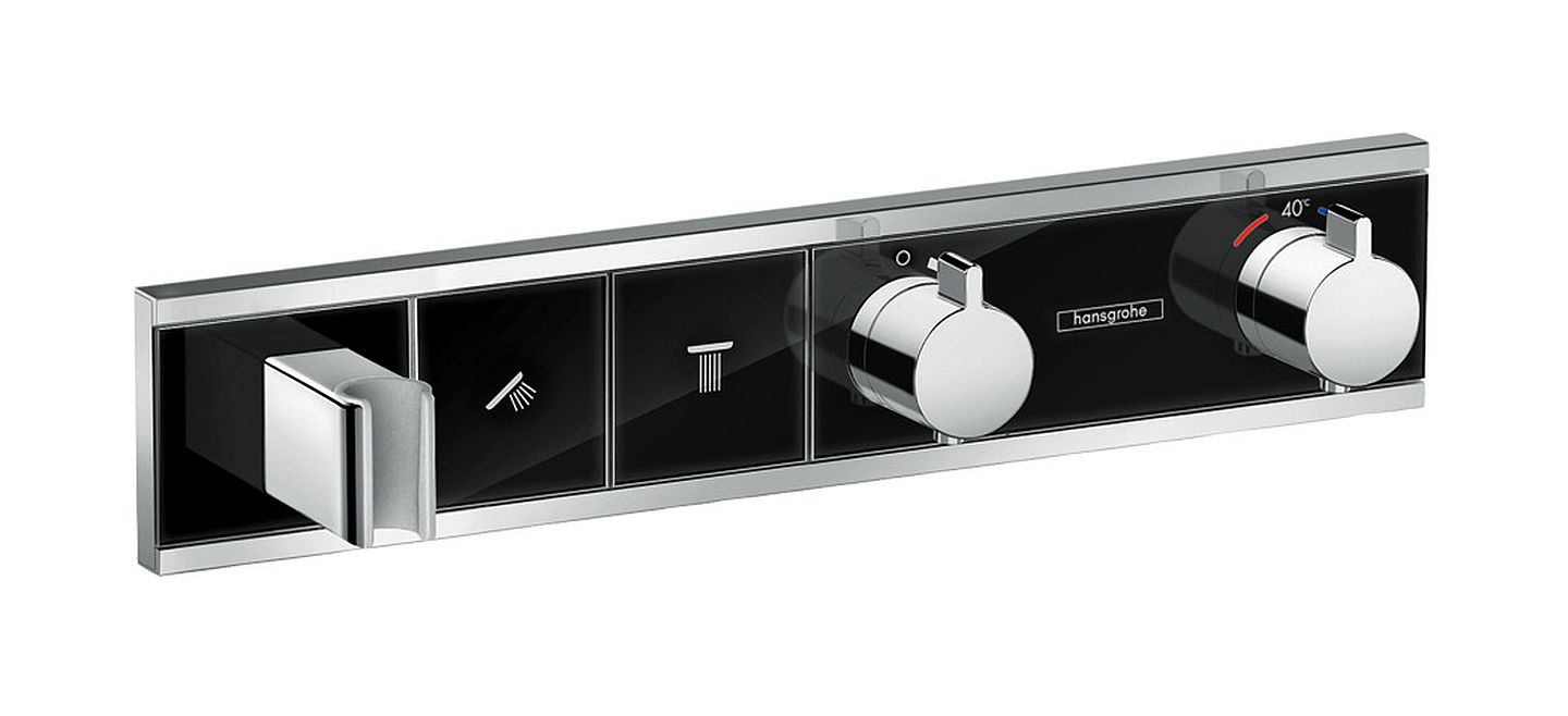 Hansgrohe RainSelect grifo de bañera y ducha empotrado con termostato cromo-negro 15355600