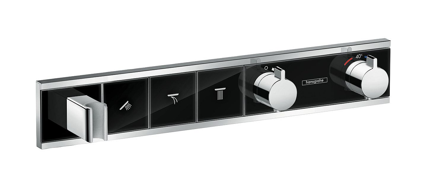 Hansgrohe RainSelect grifo de bañera y ducha empotrado con termostato cromo-negro 15356600