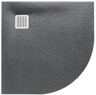 Roca Terran plato de ducha semicircular 90x90 cm gris AP10538438401200