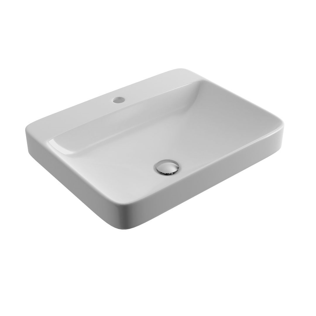 Actima Holmi lavabo 60x47.7 cm rectangular sobre encimera blanco CEAC.3201.590.WH
