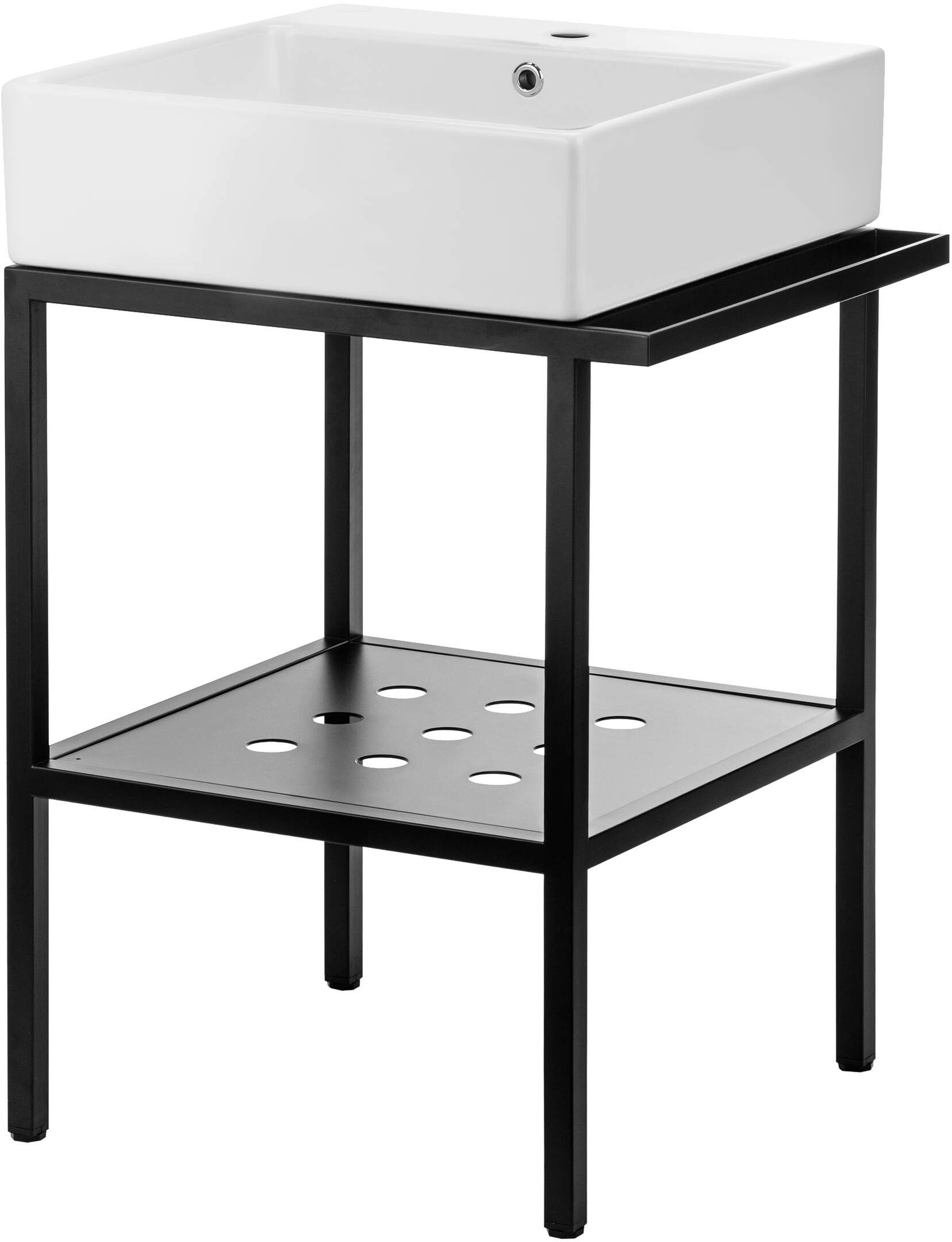 Deante Temisto lavabo con consola 60 cm negro CDTS6U6S