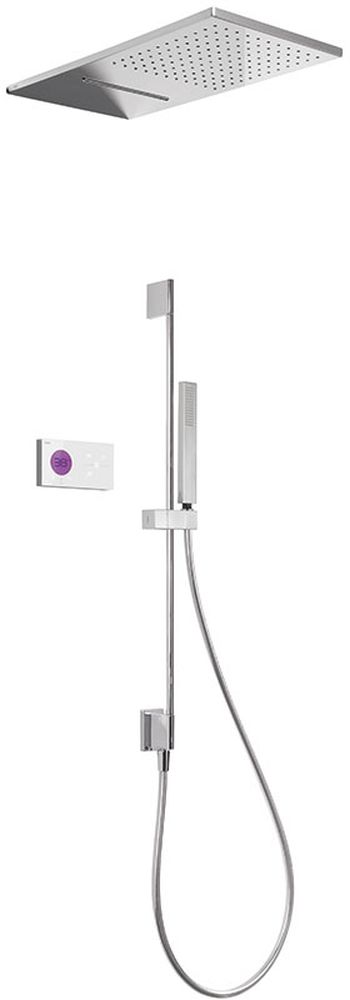 Tres Shower Technology conjunto de ducha empotrado con termostato con rociador con efecto lluvia cromo-blanco 092.863.07