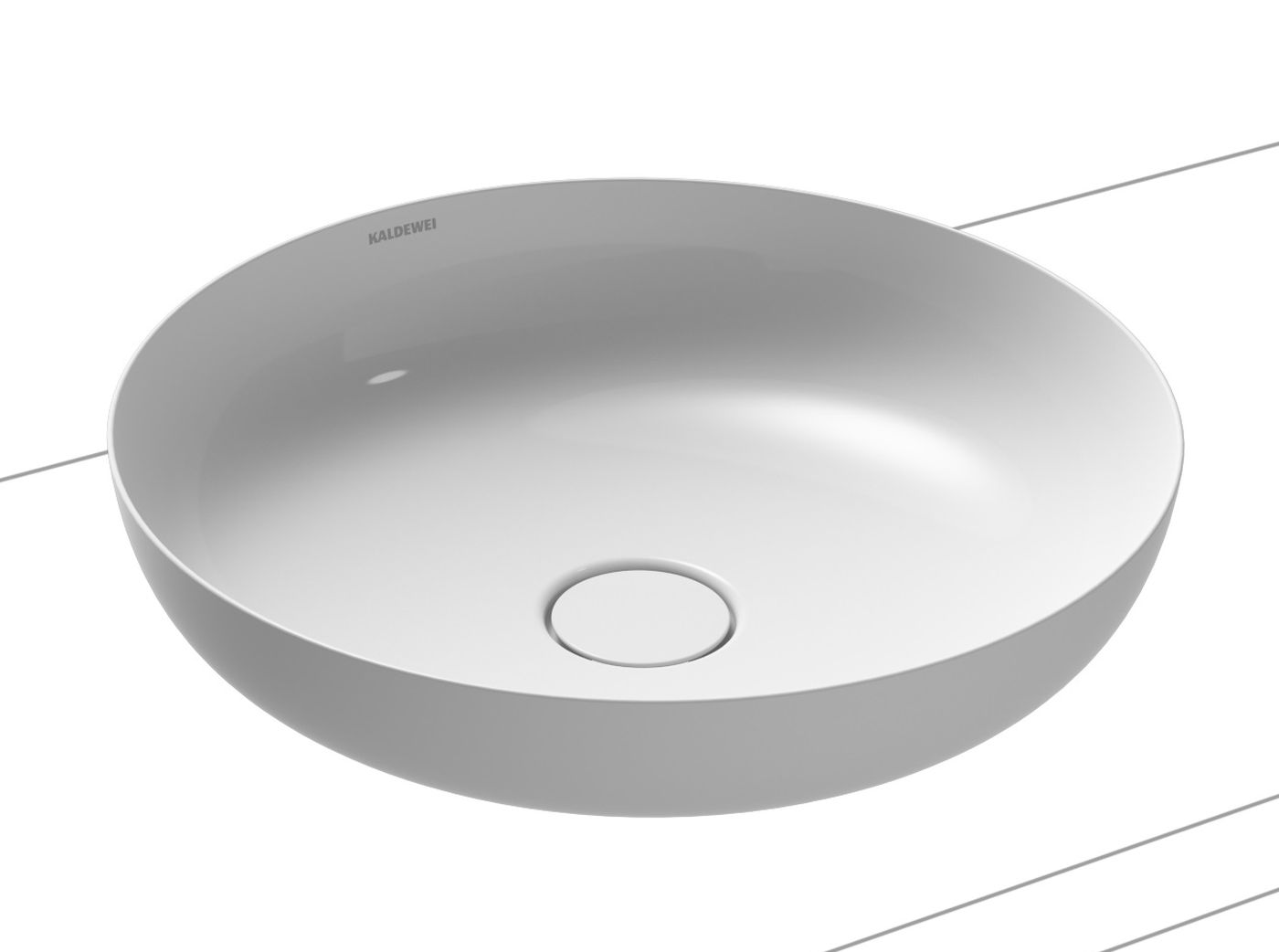 Kaldewei Miena lavabo 38x38 cm circular sobre encimera blanco 909406003001
