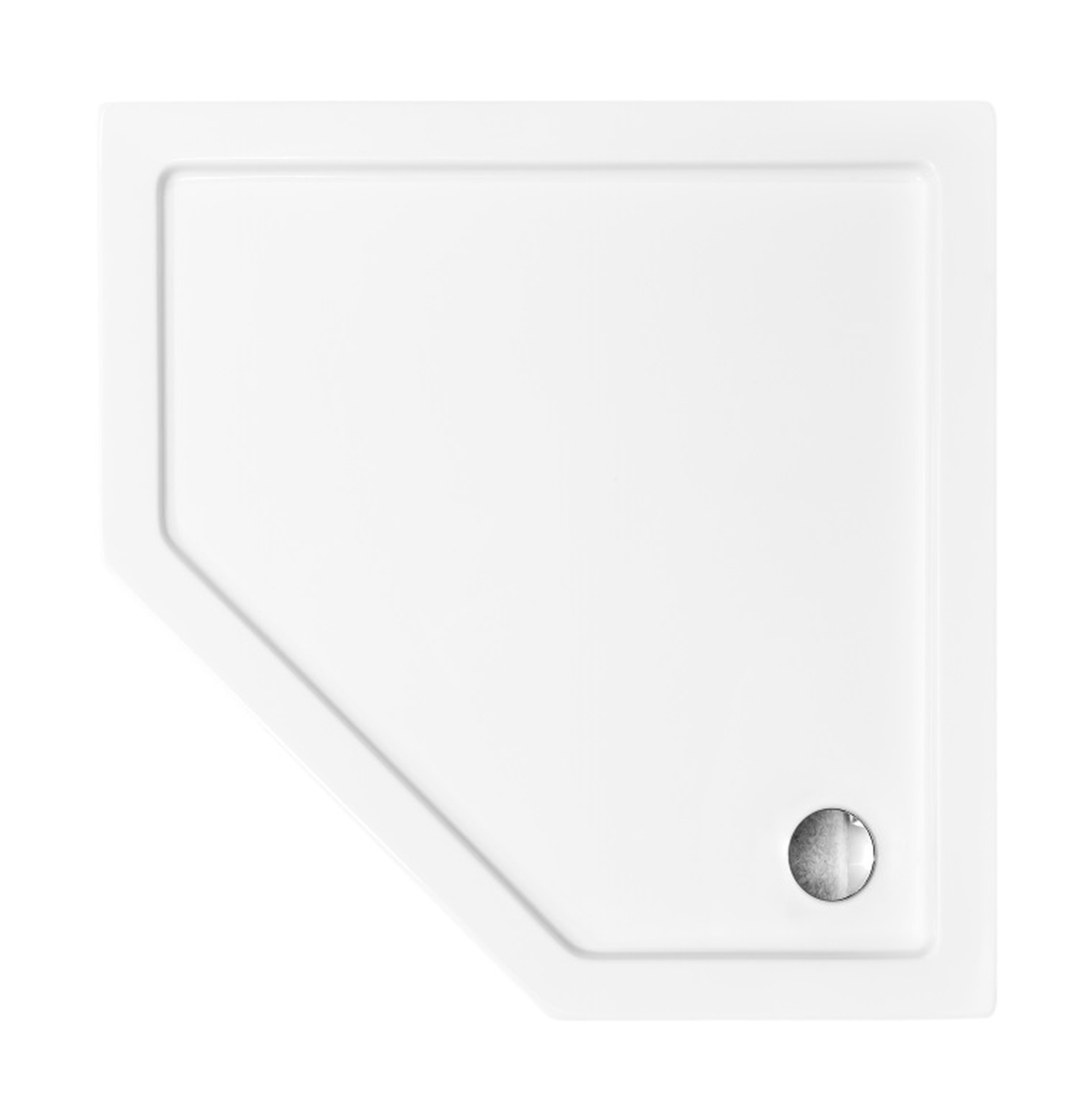 Besco Bergo Slimline plato de ducha pentagonal 90x90 cm blanco #BAB-90