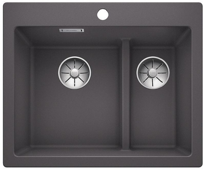 Blanco Pleon 6 Split fregadero de granito 61.5x51 cm gris/grafito/ónix 521690