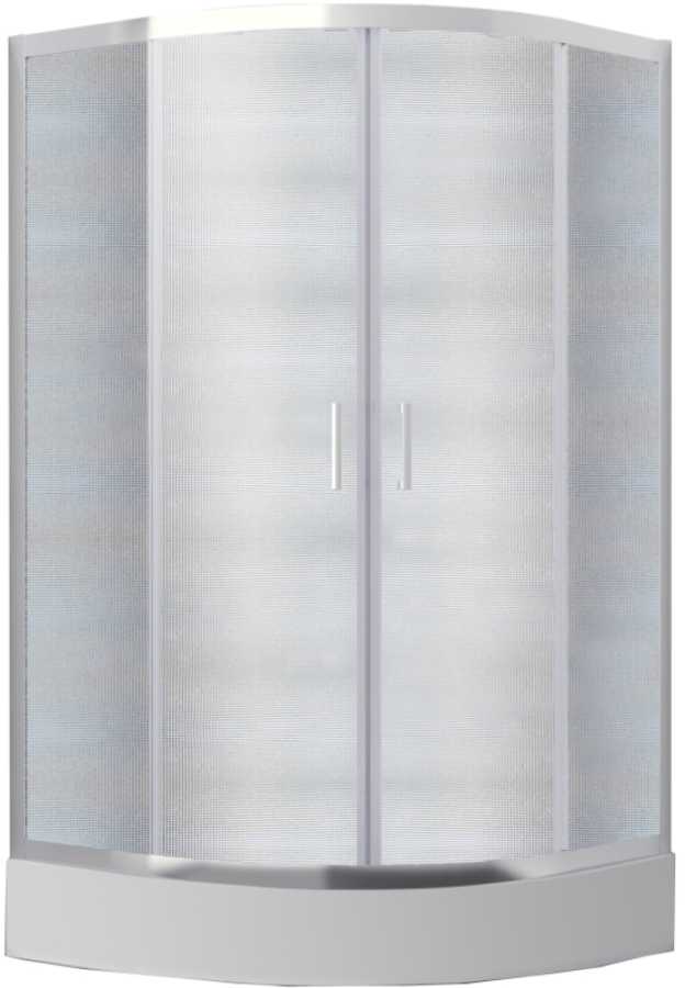 Besco Modern 165 cabina de ducha 90x90 cm semicircular cromo brillo/vidrio mateado MP-90-165-M