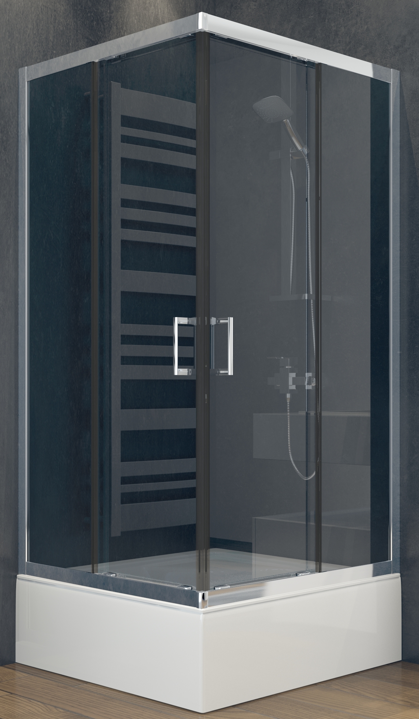 Besco Modern 165 cabina de ducha 90x90 cm cuadrada cromo brillo/vidrio transparente MK-90-165-C