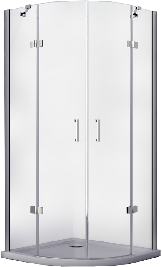 Besco Viva cabina de ducha 80x80 cm semicircular cromo brillo/vidrio transparente VP-80-195-C