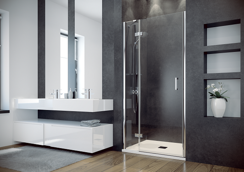 Besco Viva puerta de ducha 100 cm oscilante cromo brillante/vidrio transparente DVL-100-195C