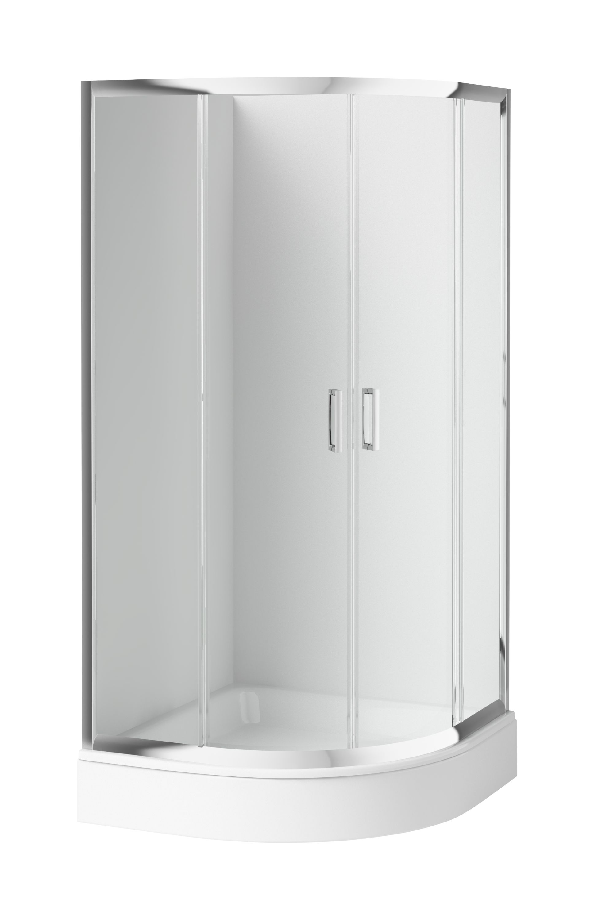 Conjunto cabina de ducha Deante Funkia KYP_052K, plato de ducha semicircular Deante Standard New KTA_054B