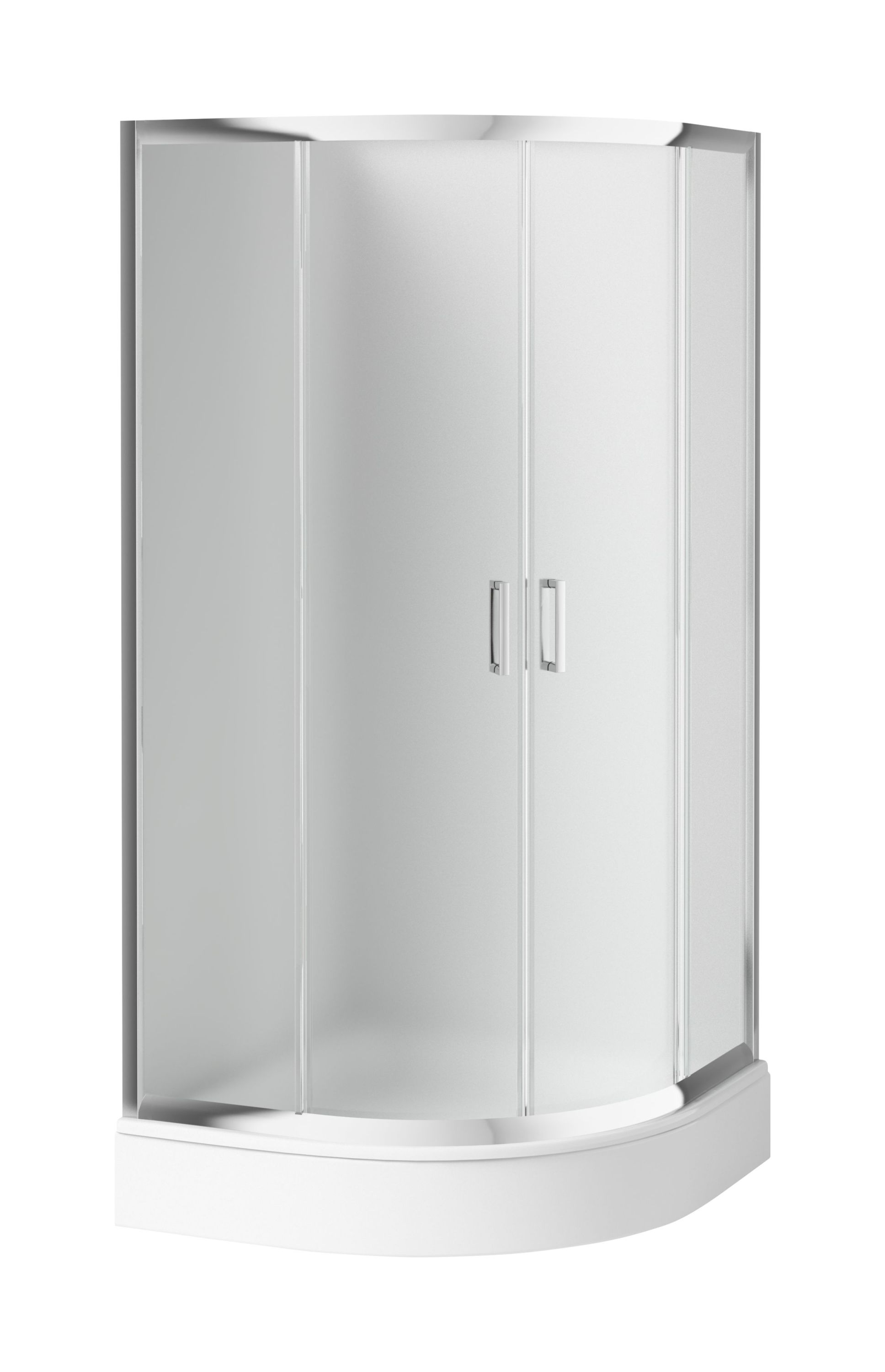 Conjunto cabina de ducha Deante Funkia KYP_651K, plato de ducha semicircular Deante Standard New KTA_053B