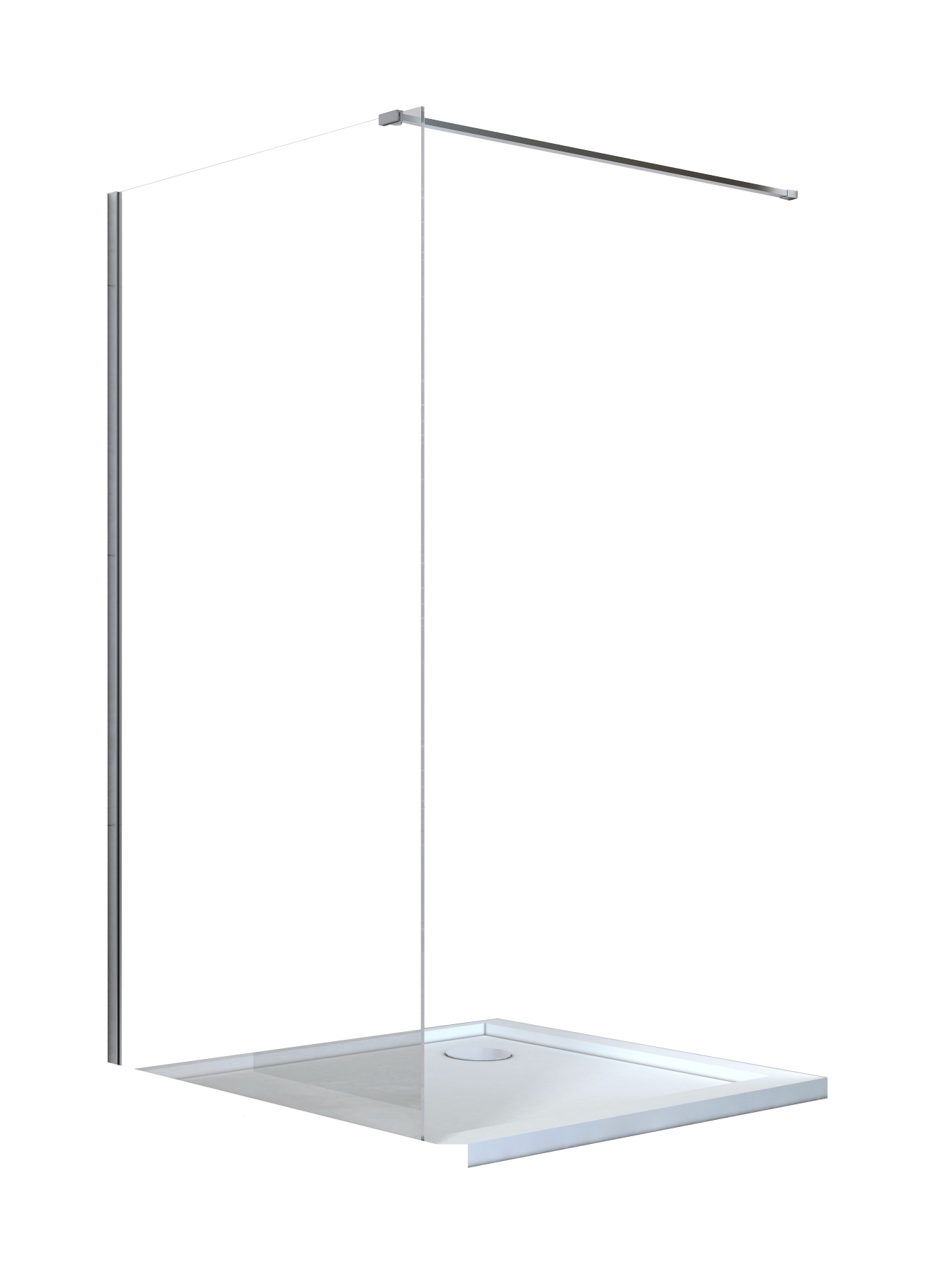 Besco Aveo Walk-In ścianka prysznicowa 130 cm chrom błyszczący/szkło przezroczyste AV-130-195-C