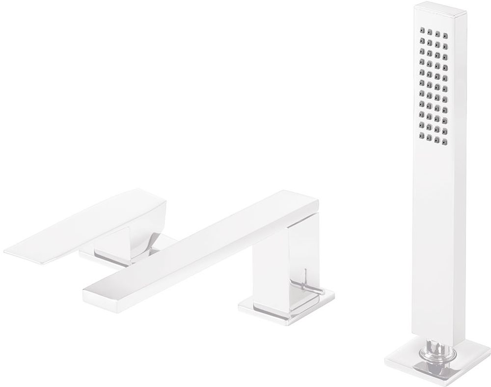 Tres Slim Exclusive grifo de bañera y ducha en bañera blanco 202.161.03.BM
