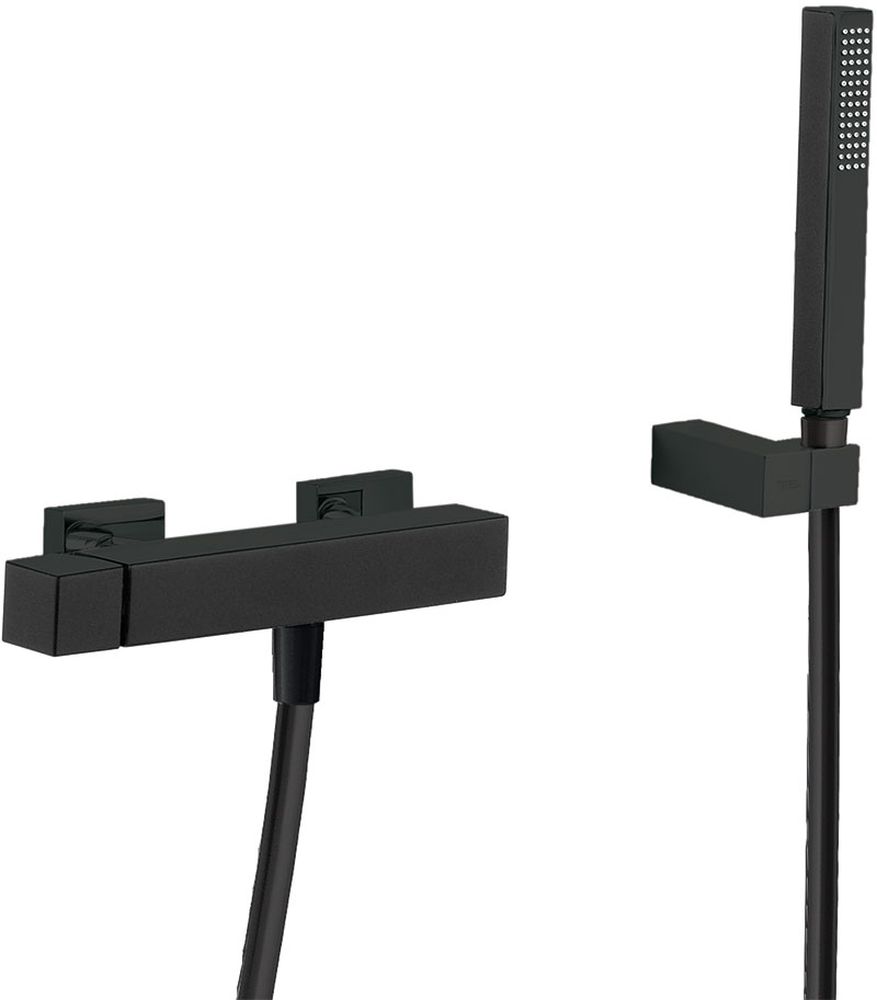 Tres Cuadro Exclusive grifo para ducha a pared negro 007.167.03.NM