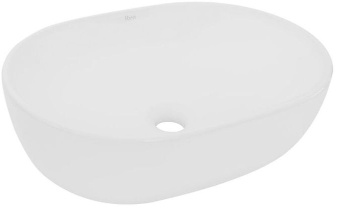 Rea Amelia lavabo 48x34.5 cm oval sobre encimera blanco REA-U0416