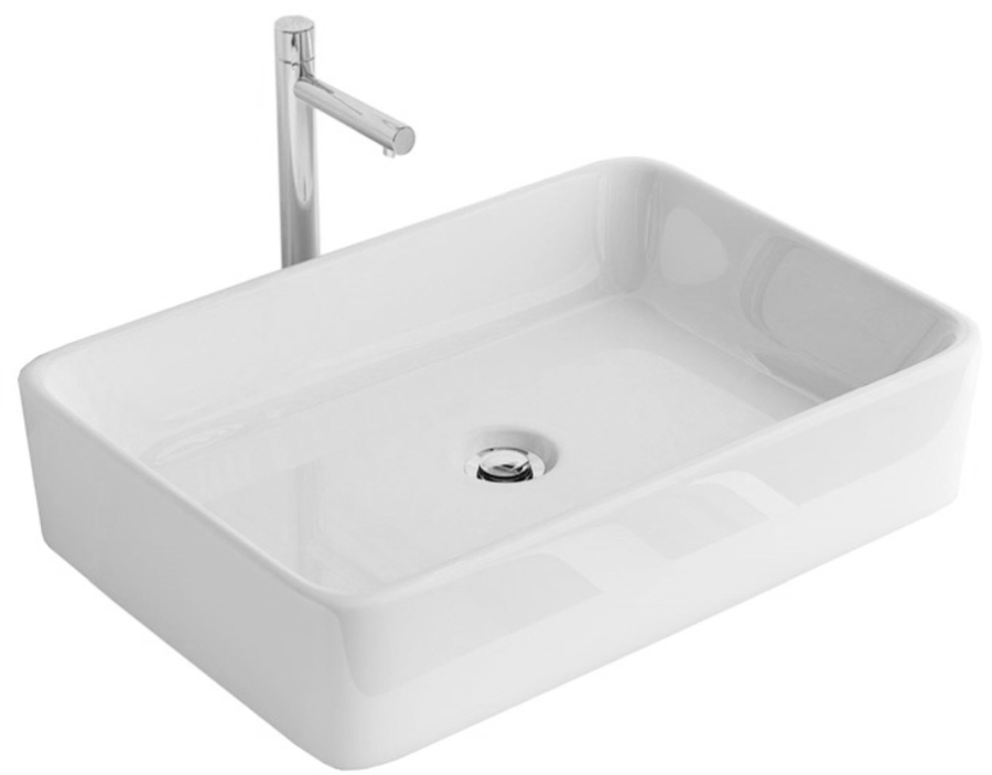 Rea Anita lavabo 48.5x37.5 cm rectangular sobre encimera blanco REA-U0669