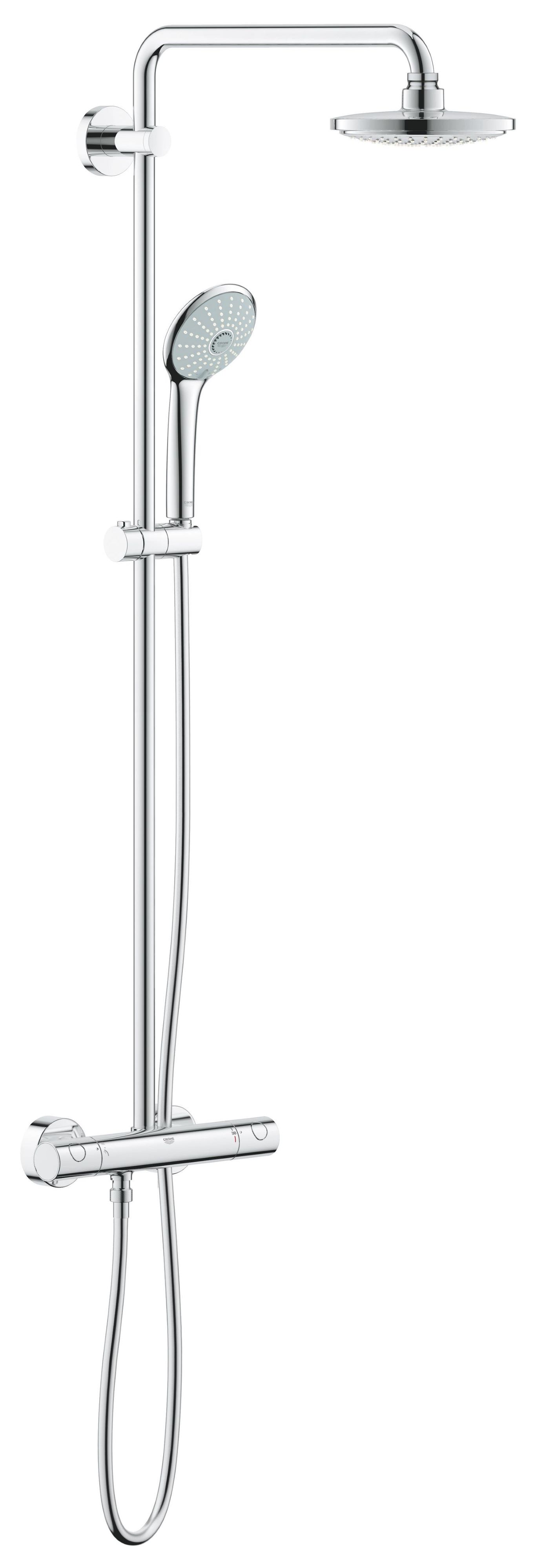 Grohe Euphoria zestaw prysznicowy ścienny termostatyczny z deszczownicą StarLight Chrome 27296001