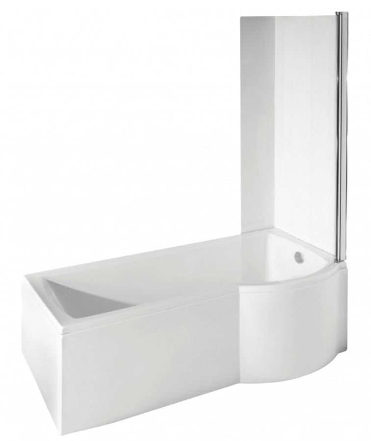Besco Inspiro bañera con mampara 150x70 cm derecha blanco #WAI-150-NPR