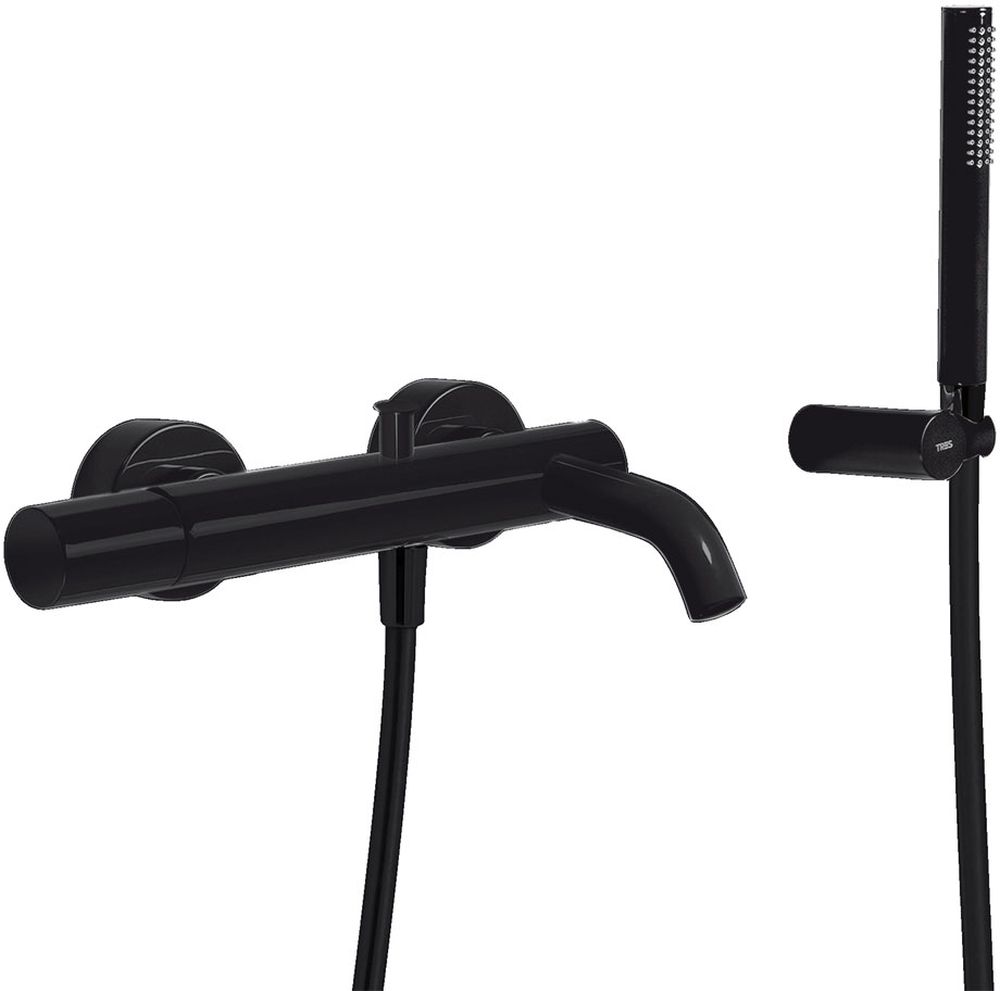 Tres Study Exclusive grifo de bañera y ducha a pared negro 261.170.01.NM