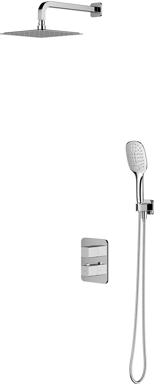 Omnires Parma conjunto de ducha empotrado con termostato cromo SYSPM11CR