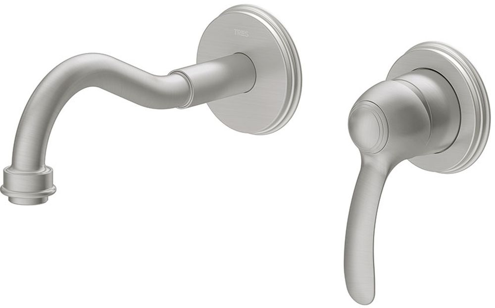 Tres Monoclasic grifo para lavabo empotrado acero 242.200.01.AC