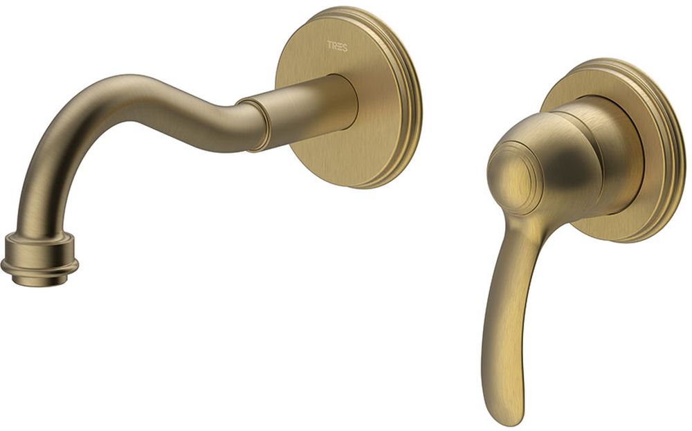 Tres Monoclasic grifo para lavabo empotrado latón/bronce antiguo 242.200.01.LV