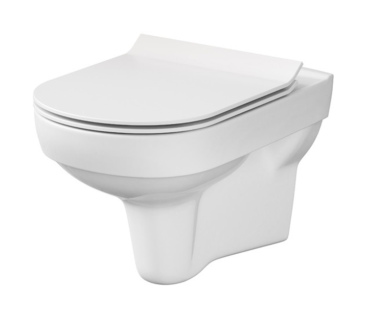 Cersanit City taza de inodoro con asiento de cierre suave suspendido sin reborde blanco K701-143