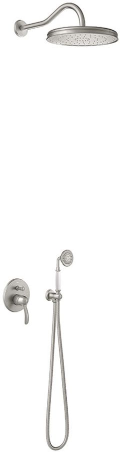 Tres Monoclasic conjunto de ducha empotrado con rociador con efecto lluvia acero 242.180.03.AC