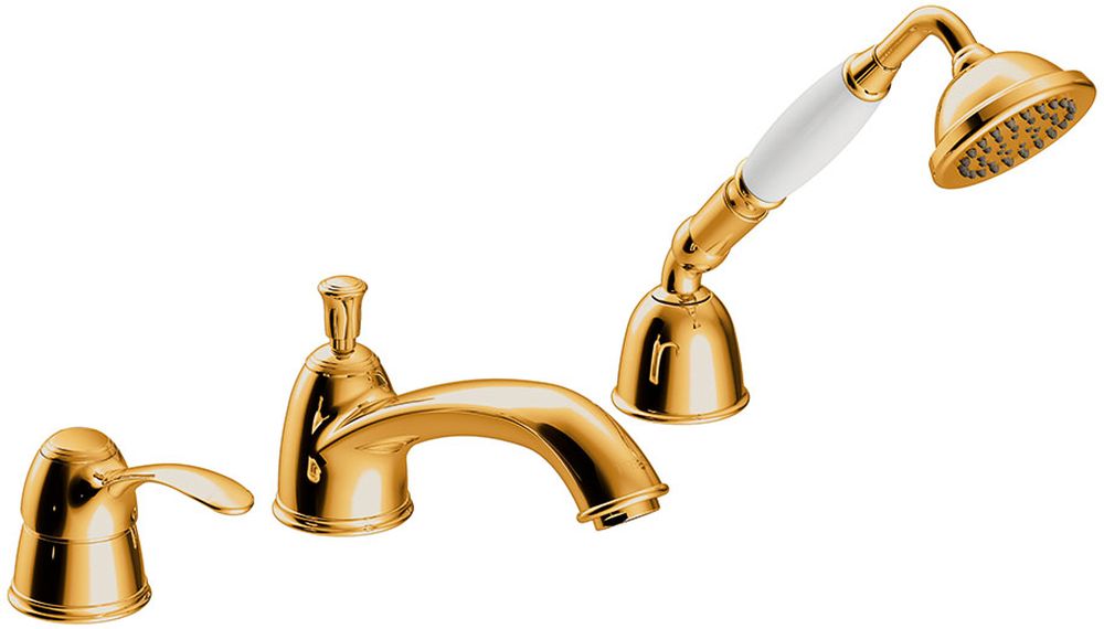 Tres Monoclasic grifo de bañera y ducha en bañera oro 242.145.01.OR
