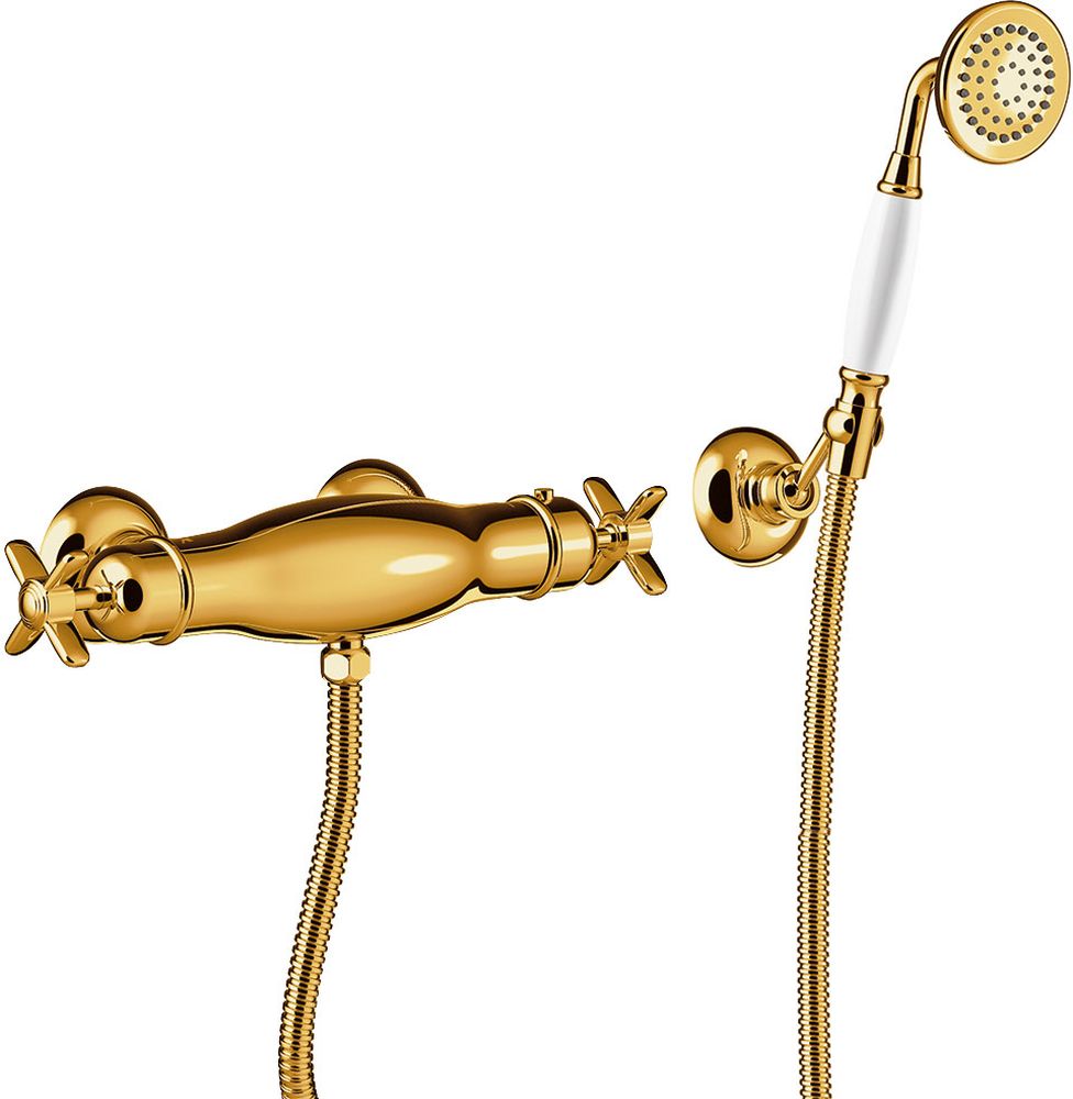 Tres Monoclasic grifo para ducha a pared con termostato oro 242.164.09.OR