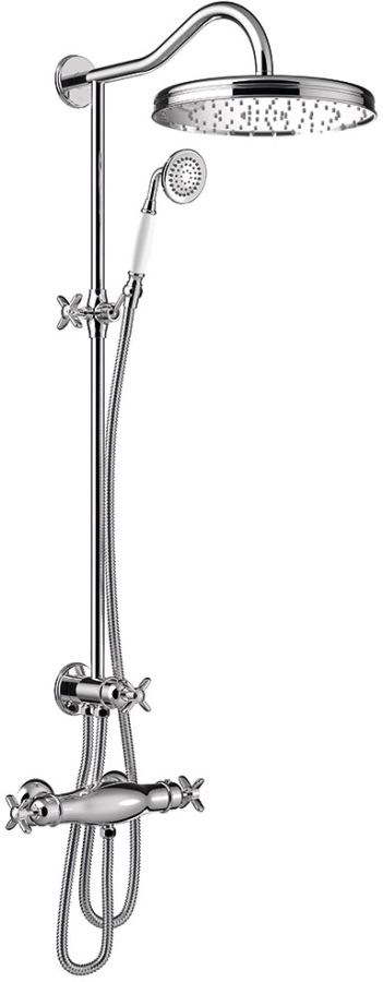 Tres Monoclasic conjunto de ducha a pared con termostato con rociador con efecto lluvia cromo 242.195.01