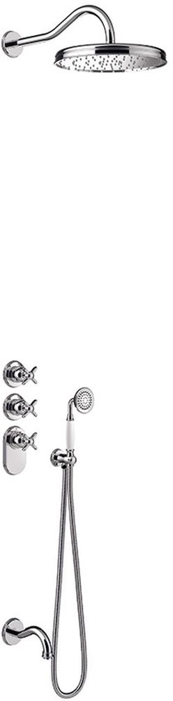 Tres Monoclasic conjunto de ducha empotrado con termostato con rociador con efecto lluvia cromo 242.353.01