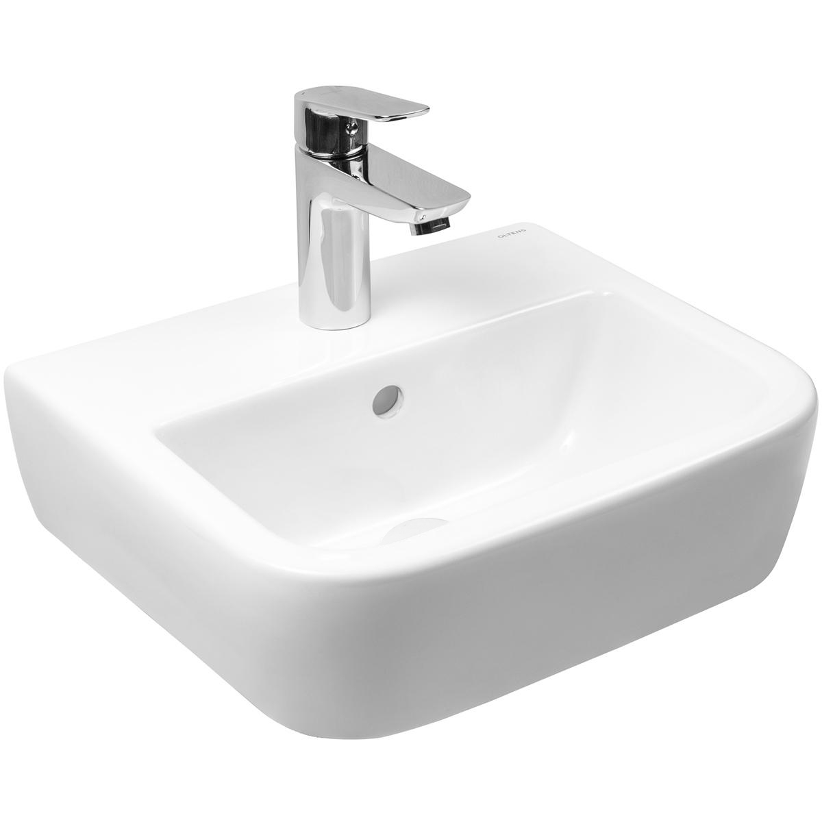 Oltens Vernal lavabo 40x32.5 cm semicircular clásico blanco brillante 41003000