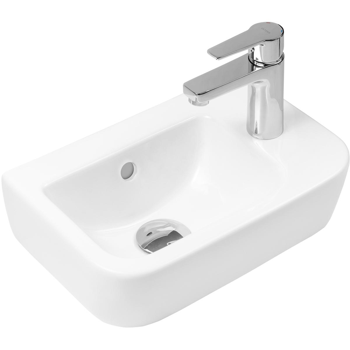 Oltens Vernal lavabo 37x24.5 cm semicircular clásico blanco 41505000