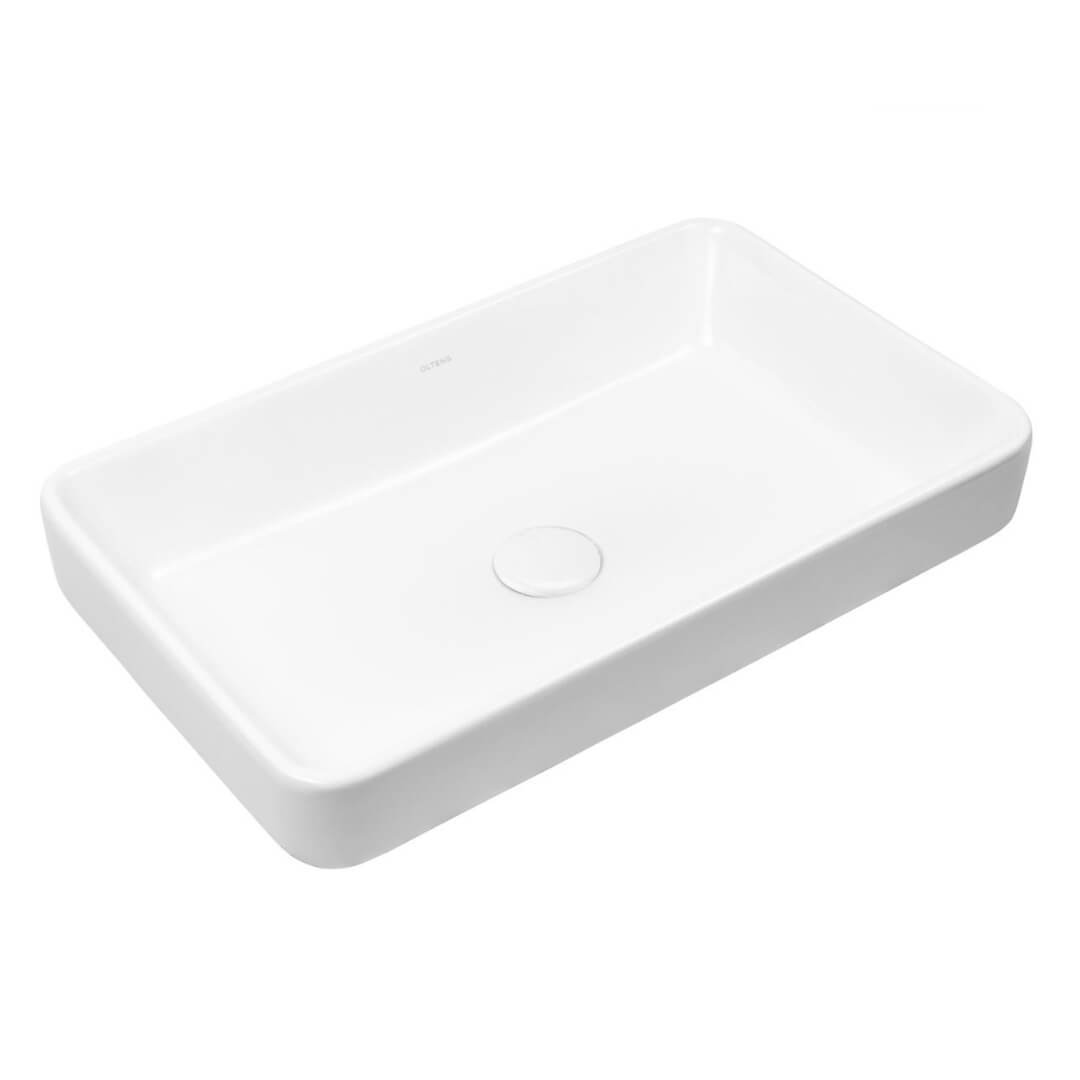Oltens Fossa lavabo 55x34 cm rectangular sobre encimera blanco brillante 40301000