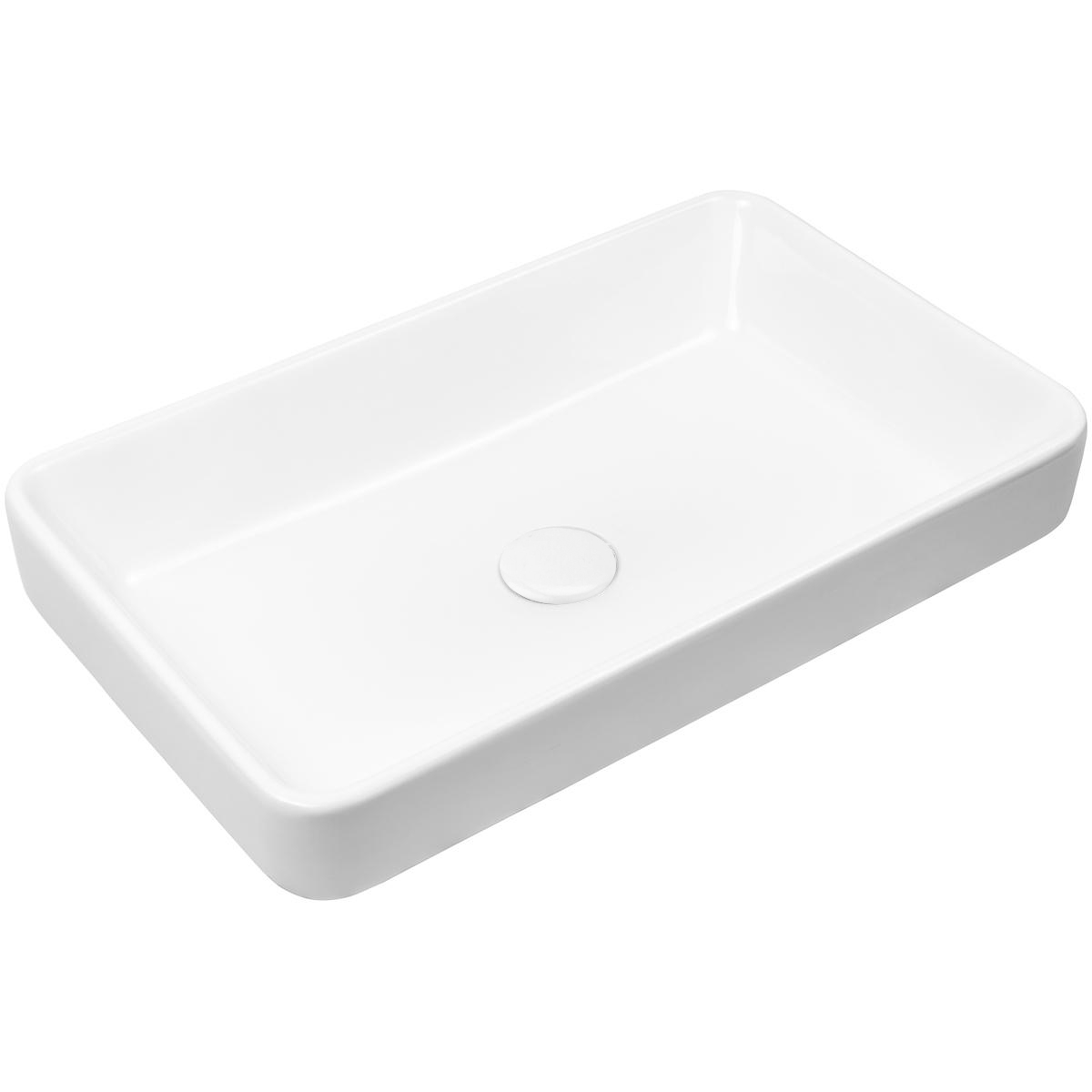 Oltens Fossa lavabo 55x34 cm rectangular sobre encimera blanco 40301000