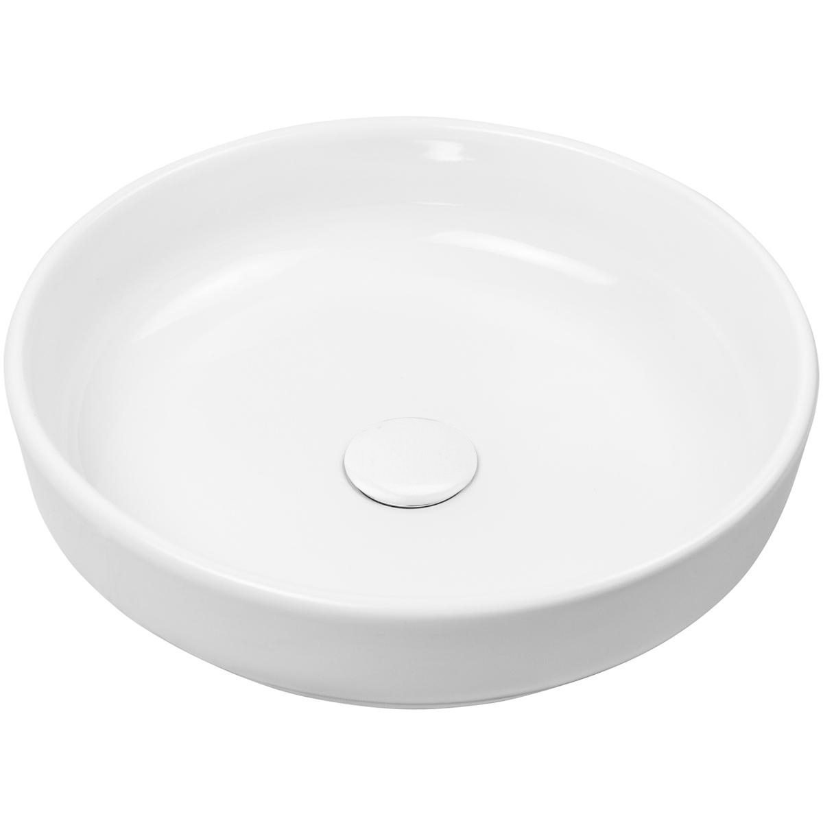 Oltens Fossa lavabo 40x40 cm circular sobre encimera blanco 40302000