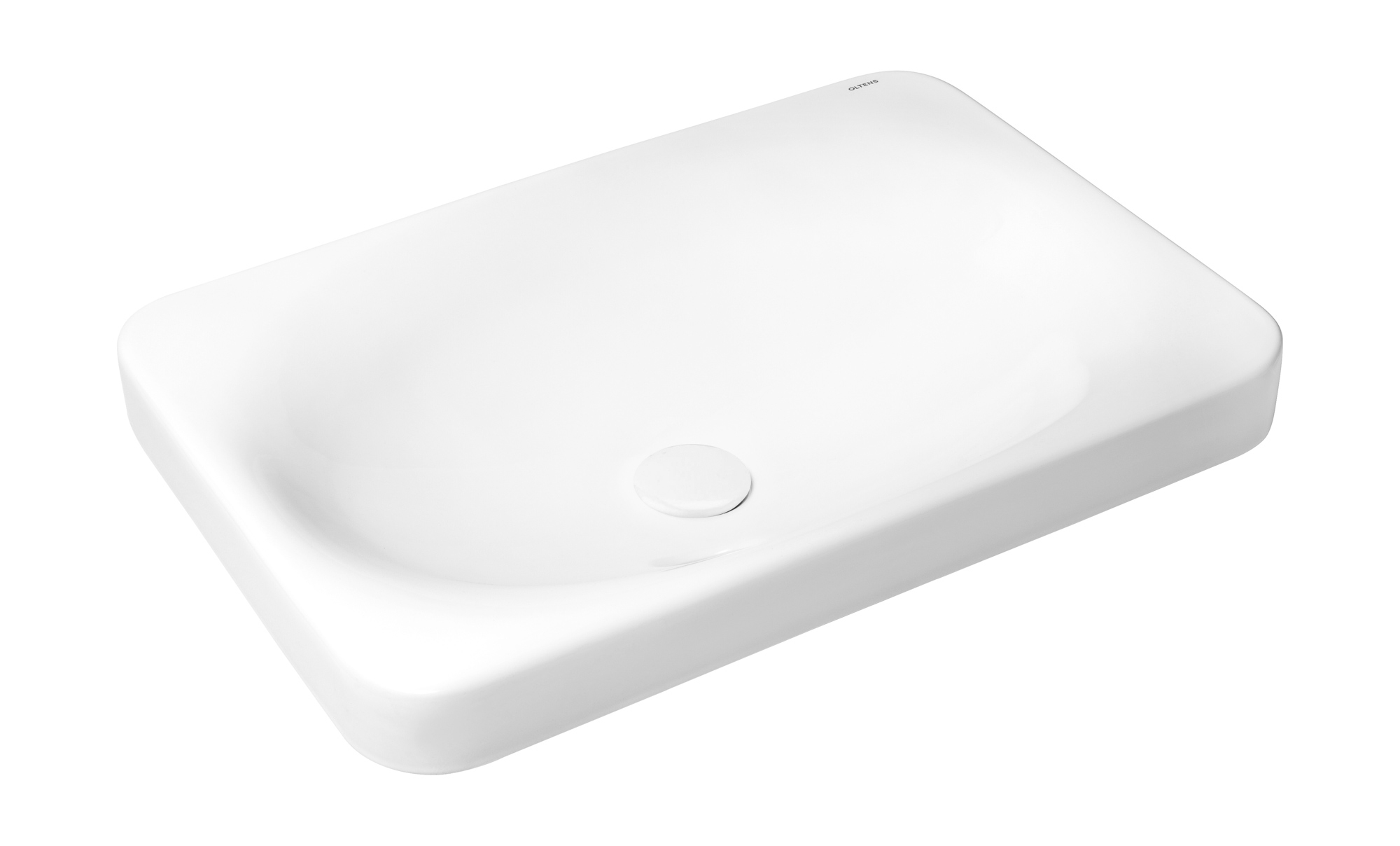 Oltens Kagera lavabo 60x42 cm rectangular sobre encimera blanco brillante 40303000