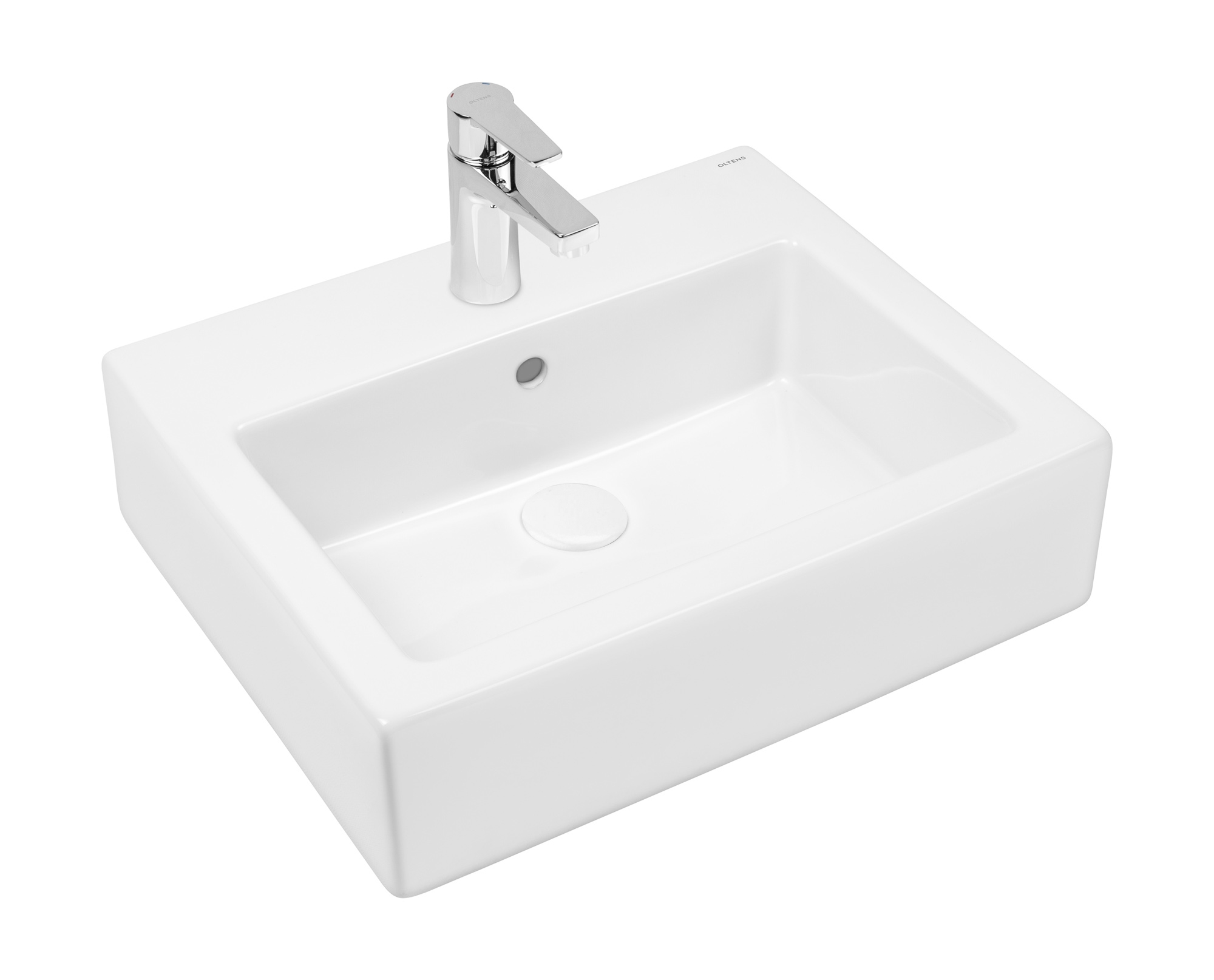 Oltens Susa lavabo 50x41 cm rectangular clásico-sobre encimera blanco 41403000
