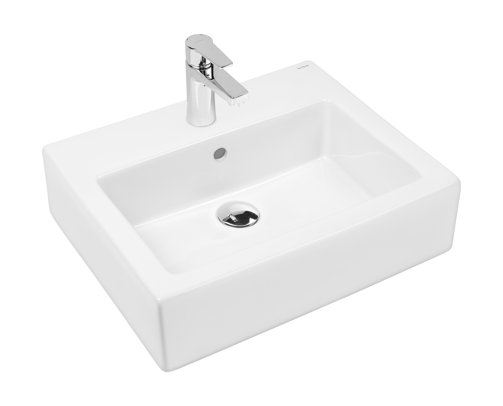 Oltens Susa lavabo 50x41 cm rectangular clásico-sobre encimera blanco 41903000