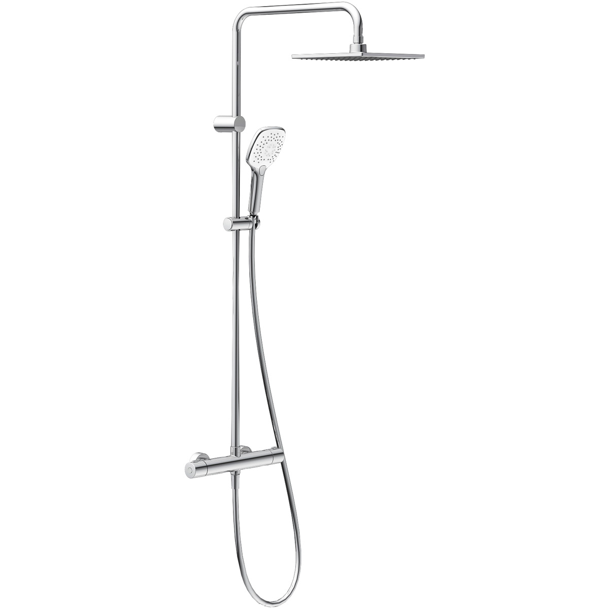 Oltens Atran conjunto de ducha a pared con termostato con rociador con efecto lluvia cromo 36501100